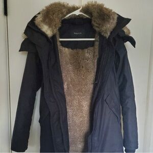 Aritzia Babaton Long Coat with Detachable Hood